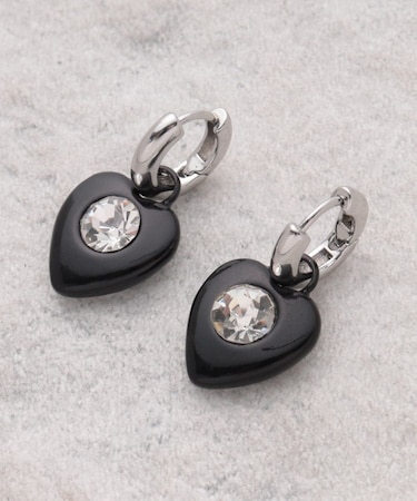 ブラック×ビジュー モチーフピアス