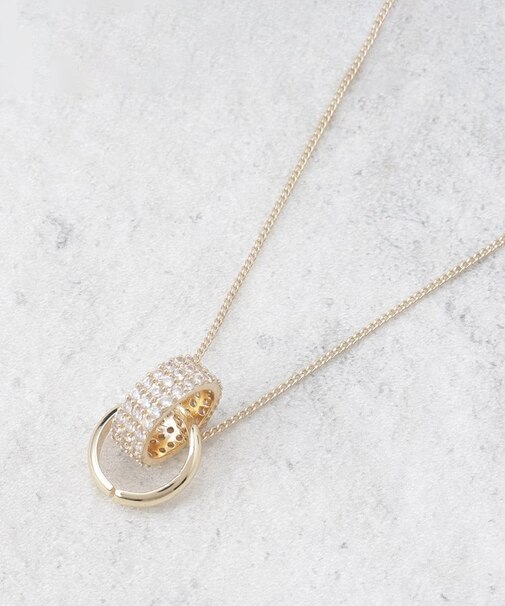 キルトビジューリングネックレス