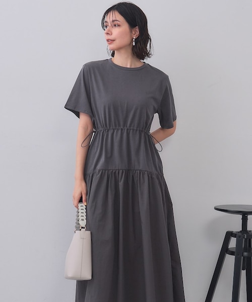 【ほぼ新品】3.1 Phillip Lim ベルト付きドッキングワンピース パイピング衿付きドッキングワンピース / earth music&ecology