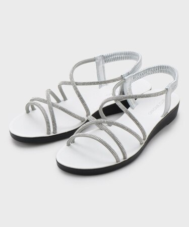 ラインストーンストラップサンダル