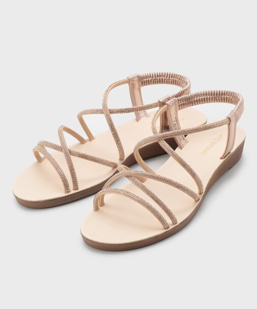 ラインストーンストラップサンダル