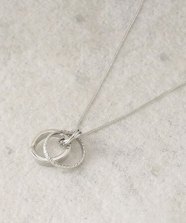 カラーエポ×メタル リングネックレス