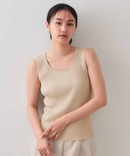 ラメニットタンクトップ【洗濯機洗い可/抗ピル】