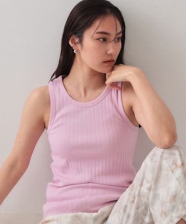 ワイドリブタンクトップ【洗濯機洗い可】