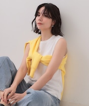 《5色展開》ベーシックノースリーブトップス【接触冷感/洗濯機洗い可】