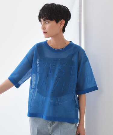 メッシュロゴニット【洗濯機洗い可】