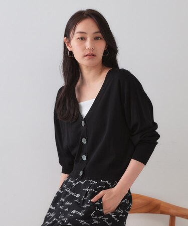 UV Vネックニットカーディガン【接触冷感/洗濯機洗い可/抗ピル】