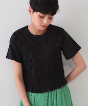 シャーリングショートTシャツ【洗濯機洗い可】
