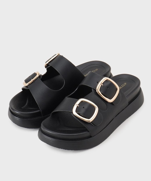 【軽量】ゴールドバックルフットベッドサンダル