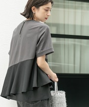 アシンメトリー切替ドッキングトップス