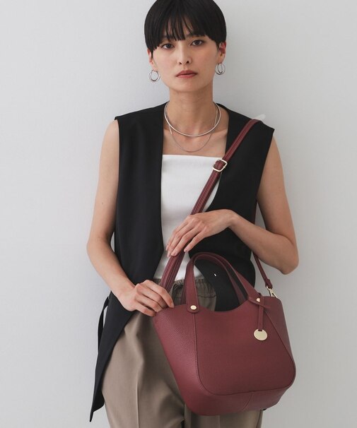 【軽量/2WAY】コインカシメシュリンクミドルトートバッグ