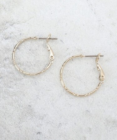 ワンタッチ細フープピアス