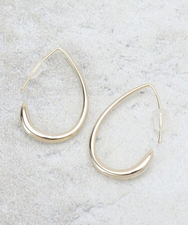 しずくメタルフープピアス