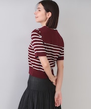 セーラーカラーボーダーニット【洗濯機洗い可】