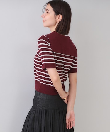 セーラーカラーボーダーニット【洗濯機洗い可】