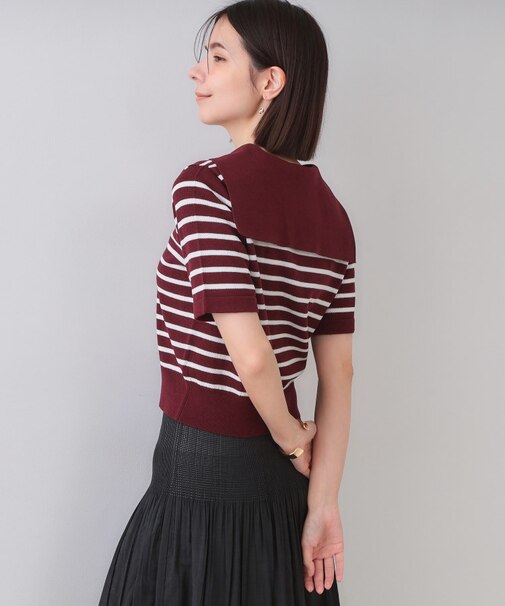 セーラーカラーボーダーニット【洗濯機洗い可】