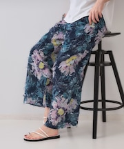 フリンジジャカードプリントイージーパンツ【洗濯機洗い可】