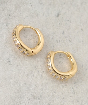ワンタッチ キラビジューピアス