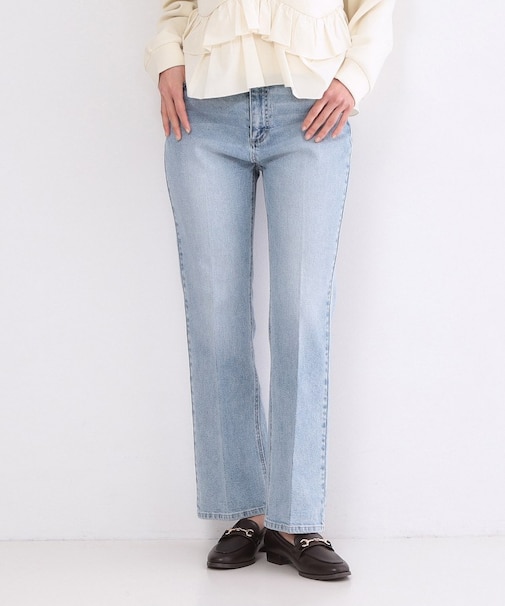 《SS-LLサイズ》ストレッチセミフレアデニム【洗濯機洗い可】