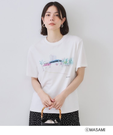 風景イラストプリントTシャツ