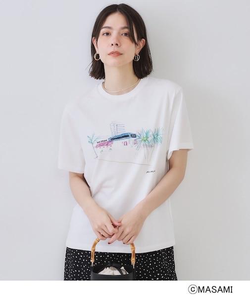 風景イラストプリントTシャツ
