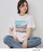風景イラストプリントTシャツ