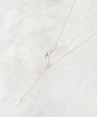 ニュアンスバー×フェイクパール　スライドネックレス