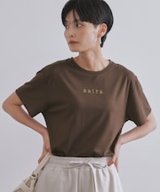 メタリック刺繍ロゴTシャツ【接触冷感/洗濯機洗い可】