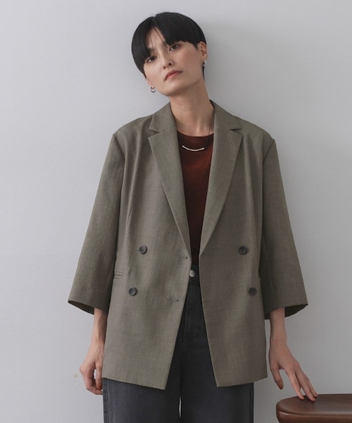 洗える・L-size】ALAINA / ダブルジャケット｜ベイジの通販｜&mall
