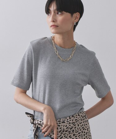 ラメリブカットソー【洗濯機洗い可】