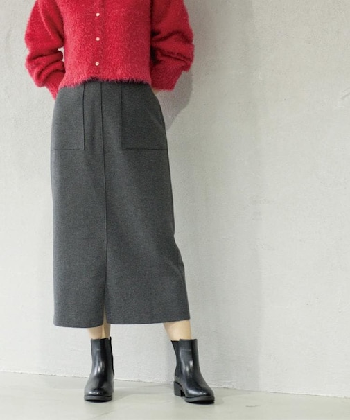 《8色展開/S-LLサイズ》ウールライクタイトスカート【洗濯機洗い可】