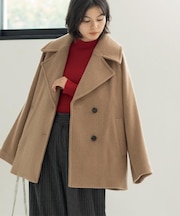 カシミヤブレンドウールミドルピーコート