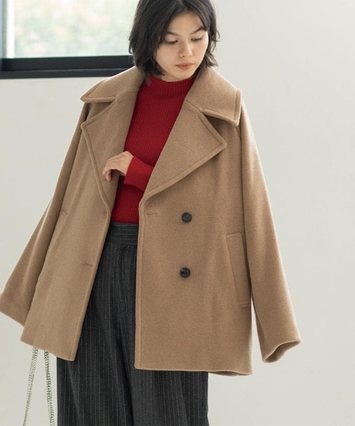 カシミヤブレンドウールミドルピーコート