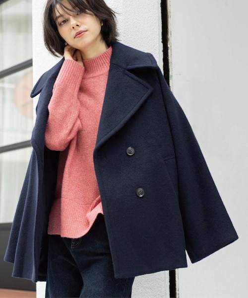 カシミヤブレンドウールミドルピーコート｜オペーク ドット