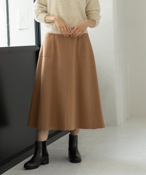 ウールライクフレアスカート【洗濯機OK】