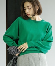 ラグランクルーネックニット/エクストラファインメリノウール【THEシリーズ/洗濯機OK】《6col/S～LL》