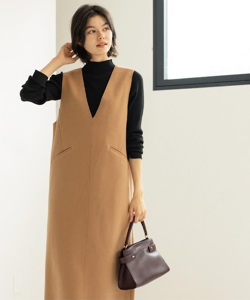 ウールライクジャンパードレス【洗濯機洗い可】