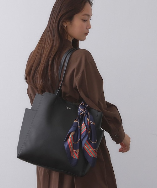 A4サイズ対応】スカーフ付き裏スエード調合皮トートバッグ