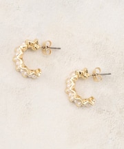 メタル×フェイクパールピアス