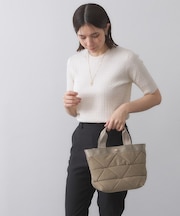 【2WAY／軽量】トライアングルキルティングミドルトートバッグ