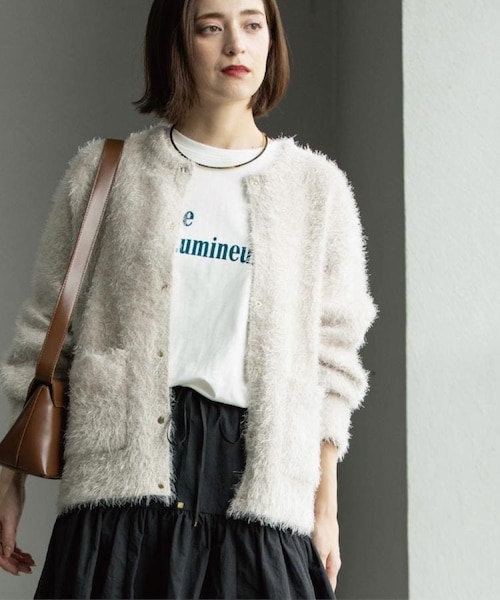 シャギーミドルカーディガン【洗濯機OK】《6col》｜オペーク ドット