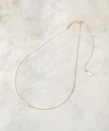 フェイクパール×チェーンスライドネックレス