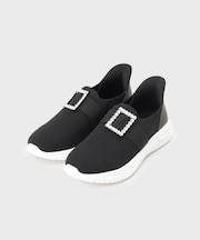 【軽量】ビジュー付きニットスニーカー
