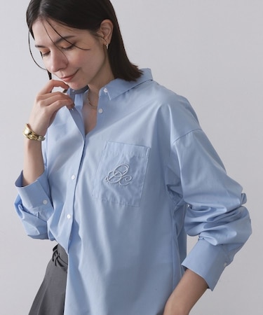 ポケット刺繍レギュラーカラーシャツ【洗濯機OK】