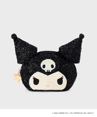 ◆【クロミ】フェイス型キラキラシェルポーチ