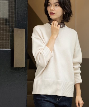 バックボタンリラクシーニット【洗濯機OK】《8col》