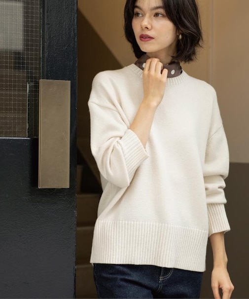 バックボタンリラクシーニット【洗濯機OK】《8col》