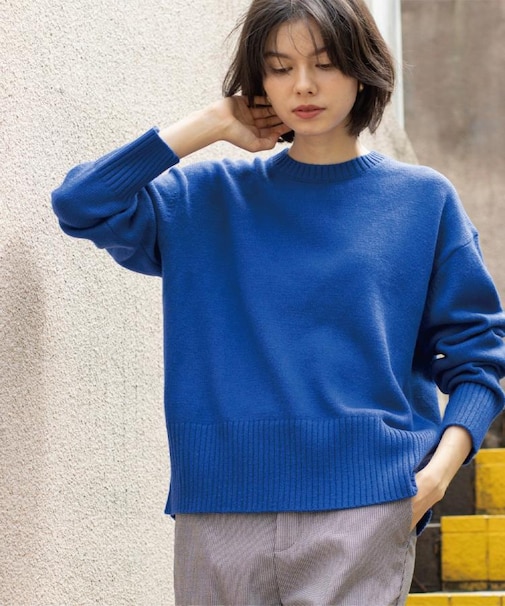 バックボタンリラクシーニット【洗濯機OK】《8col》