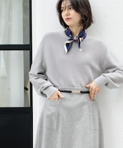 ラメガーターボートネックニット【洗濯機OK】