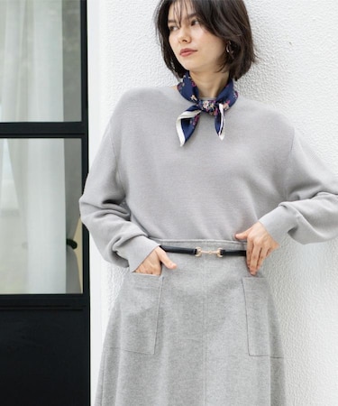 ラメガーターボートネックニット【洗濯機OK】